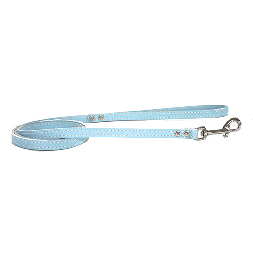 Guinzaglio per animali domestici in pelle blu