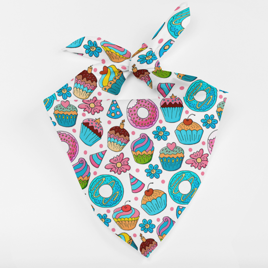 Bandana per cani - Festa con cupcake e ciambelle 
