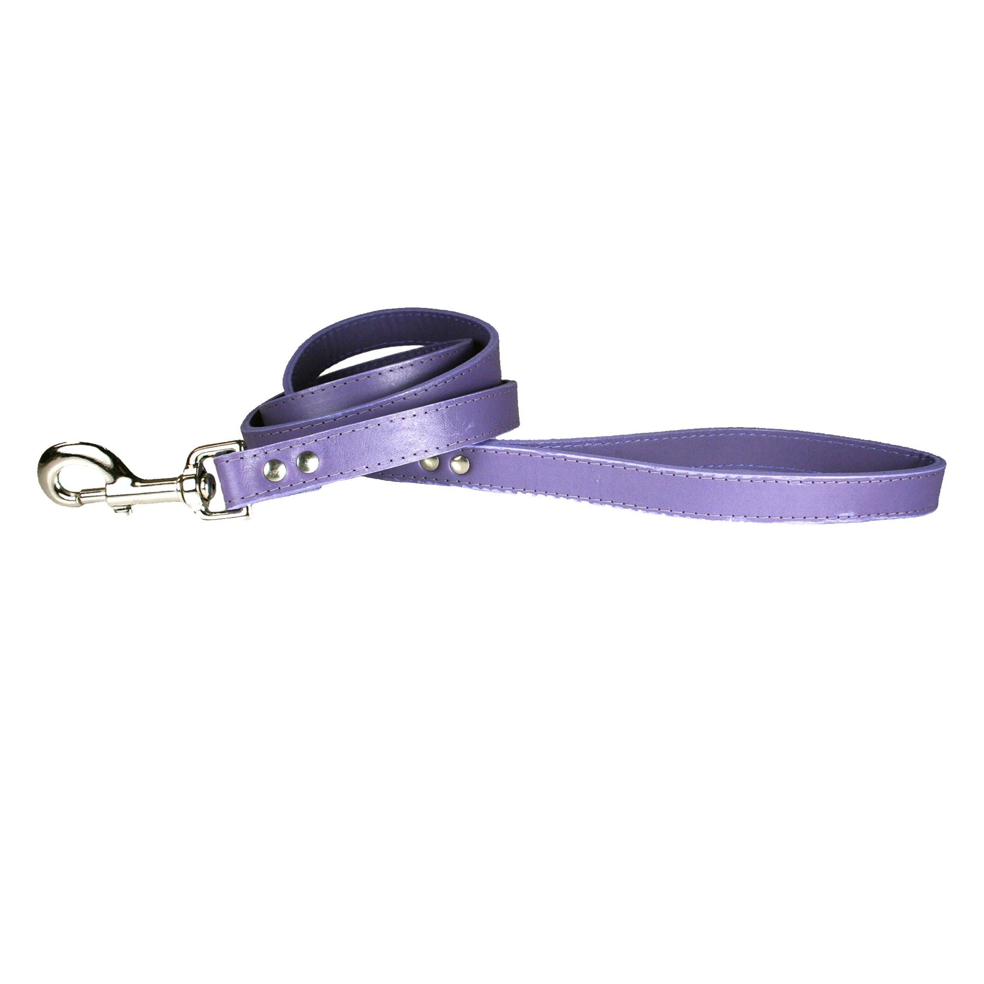 Guinzaglio per animali domestici in pelle color lavanda