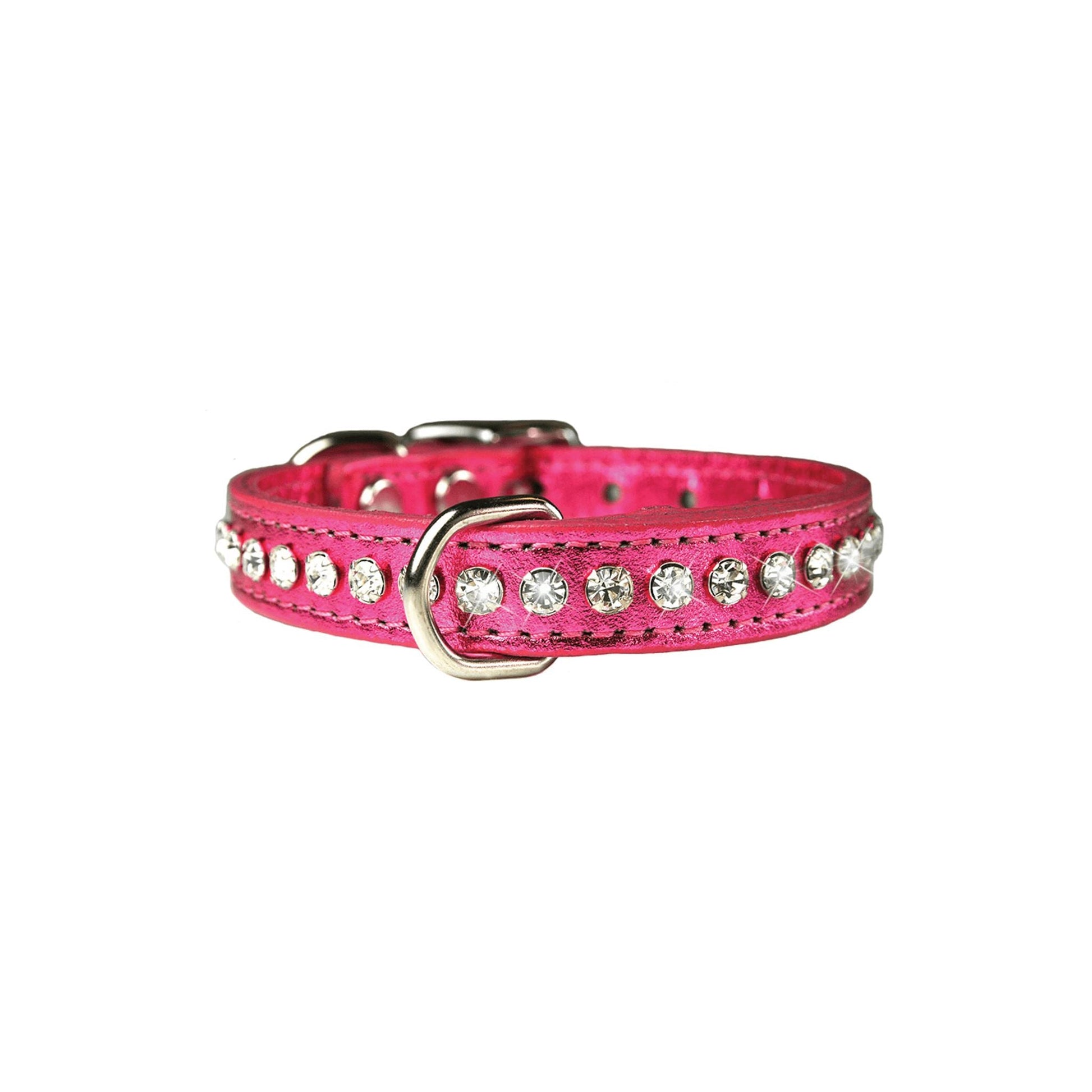 Collare per cani con strass - Rosa